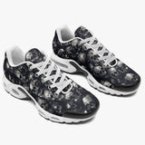 Air Cushion Sneakers Gray Skulls Collage