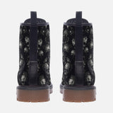 Leather Boots Gray Skulls Collage