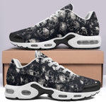 Air Cushion Sneakers Gray Skulls Collage