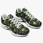 Air Cushion Sneakers Green Skulls Collage