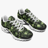 Air Cushion Sneakers Green Skulls Collage