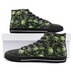 High-Top Canvas Shoes Green Skulls Collage