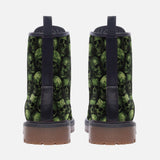 Leather Boots Green Skulls Collage