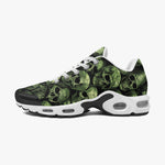 Air Cushion Sneakers Green Skulls Collage