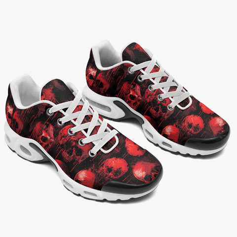 Air Cushion Sneakers Bloody Red Skulls Collage