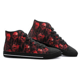 High-Top Canvas Shoes Bloody Red Skulls Collage