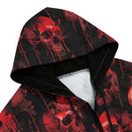 Men's Zip Up Hoodie Bloody Red Skulls Collage