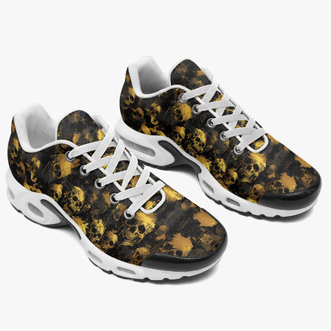 Air Cushion Sneakers Golden Skulls Collage