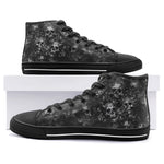 High-Top Canvas Shoes Gray Skulls Collage