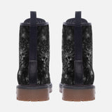 Leather Boots Gray Skulls Collage