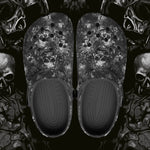 Classic Clogs Gray Skulls Collage