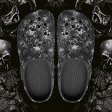 Classic Clogs Gray Skulls Collage