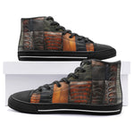 High-Top Canvas Shoes Various Crocodile Skins Print