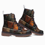 Leather Boots Various Crocodile Skins Print