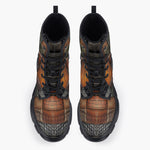 Casual Leather Chunky Boots Various Crocodile Skins Print