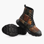 Casual Leather Chunky Boots Various Crocodile Skins Print
