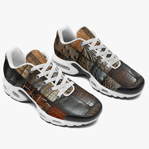Air Cushion Sneakers Crocodile Skin Patchwork Print