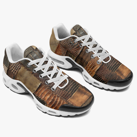 Air Cushion Sneakers Crocodile Leather Patchwork Print