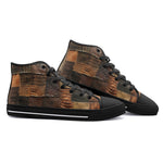 High-Top Canvas Shoes Crocodile Leather Patchwork Print