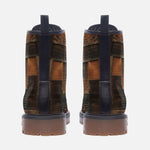 Leather Boots Crocodile Leather Patchwork Print