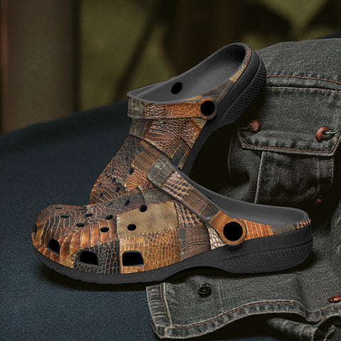 Classic Clogs Crocodile Leather Patchwork Print