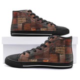 High-Top Canvas Shoes Alligator Skin Patchwork Print