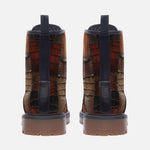 Leather Boots Alligator Skin Patchwork Print