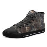 High-Top Canvas Shoes Reptile Skin Patchwork Print