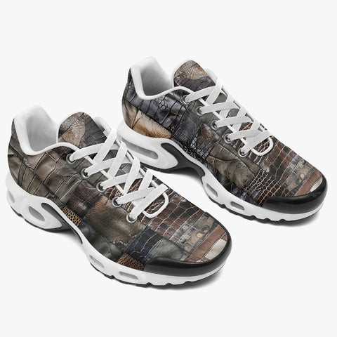 Air Cushion Sneakers Reptile Skin Patchwork Print
