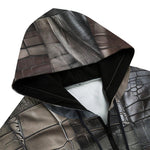 Men's Zip Up Hoodie Reptile Skin Patchwork Print