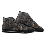 High-Top Canvas Shoes Reptile Skin Patchwork Print