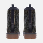 Leather Boots Reptile Skin Patchwork Print