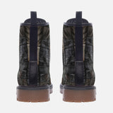 Leather Boots Reptile Skin Patchwork Print