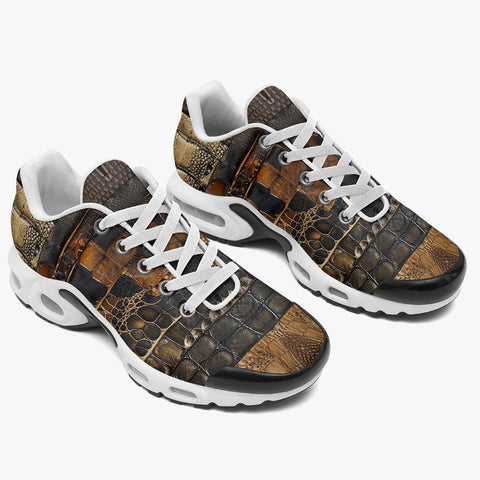 Air Cushion Sneakers Snakeskin Fabric Patchwork Print