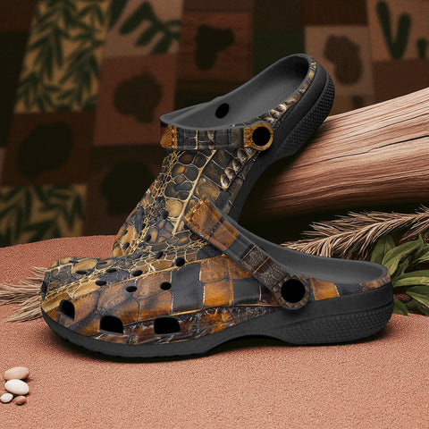 Classic Clogs Snakeskin Fabric Patchwork Print