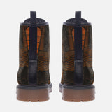Leather Boots Brown Crocodile Skin Art