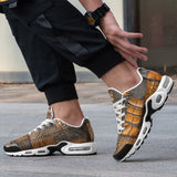 Air Cushion Sneakers Brown Crocodile Skin Art
