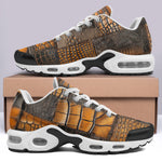 Air Cushion Sneakers Brown Crocodile Skin Art