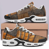 Air Cushion Sneakers Brown Crocodile Skin Art