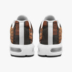 Air Cushion Sneakers Brown Alligator Skin Patchwork