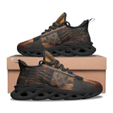 Sports Mesh Sneakers Brown Alligator Skin Patchwork Print