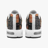 Air Cushion Sneakers Black and Brown Alligator Patchwork Print