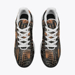 Air Cushion Sneakers Black and Brown Alligator Patchwork Print