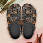 Classic Clogs Black and Brown Alligator Patchwork Print