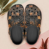 Classic Clogs Black and Brown Alligator Patchwork Print