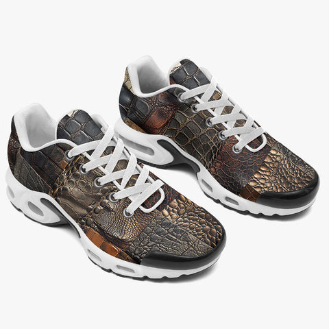 Air Cushion Sneakers Crocodile Skin Mosaic Patchwork Print