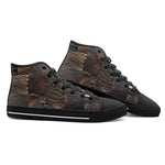 High-Top Canvas Shoes Crocodile Skin Mosaic Patchwork Print