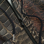 Men's Zip Up Hoodie Crocodile Skin Mosaic Patchwork Print