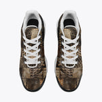 Air Cushion Sneakers Brown Alligator Skin Patchwork
