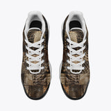 Air Cushion Sneakers Brown Alligator Skin Patchwork